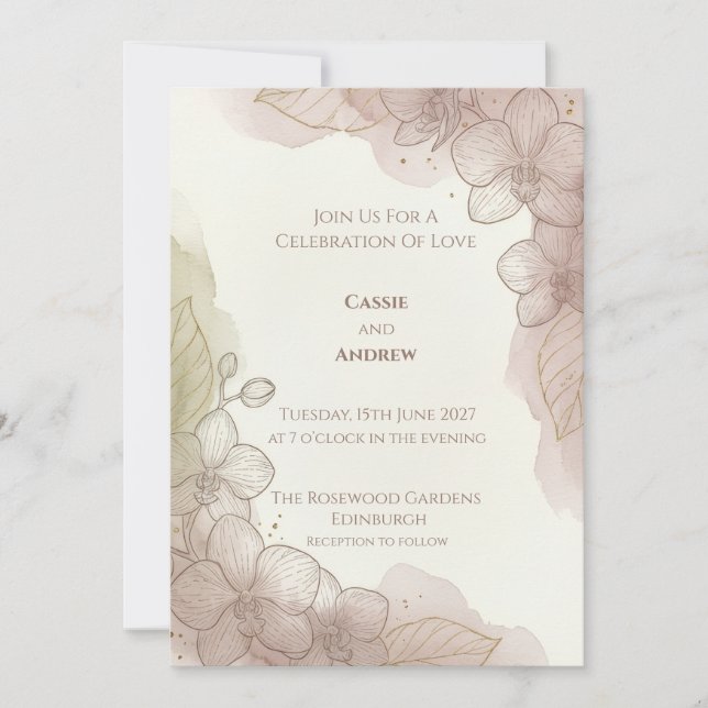 Vintage Rose Garden Wedding Invitation (Front)