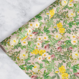 Vintage Rose Garden Wrapping Paper in Soft Blush B