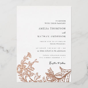 Vintage Rose Gold Floral Elegant Wedding