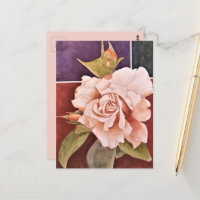VINTAGE ROSE GRATITUDE POSTCARD