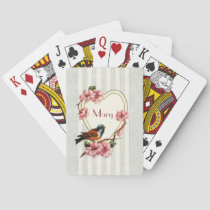 Vintage Rose Heart Bicycle® Playing Cards