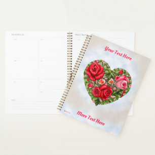 Vintage Rose Heart  Planner