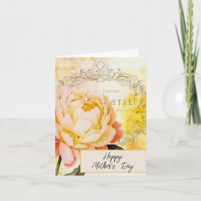 Vintage rose holiday card (Front)