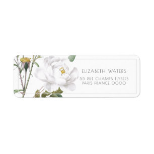 VINTAGE ROSE ILLUSTRATION RETURN ADDRESS LABELS