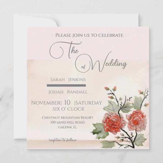 VIntage Rose Invitation (Front)