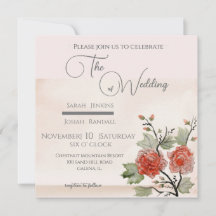 VIntage Rose Invitation