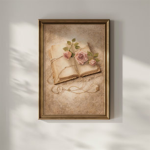 Vintage Rose Journal Poster