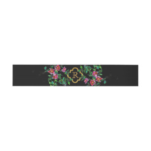 Vintage Rose -monogrammed Invitation Belly Band