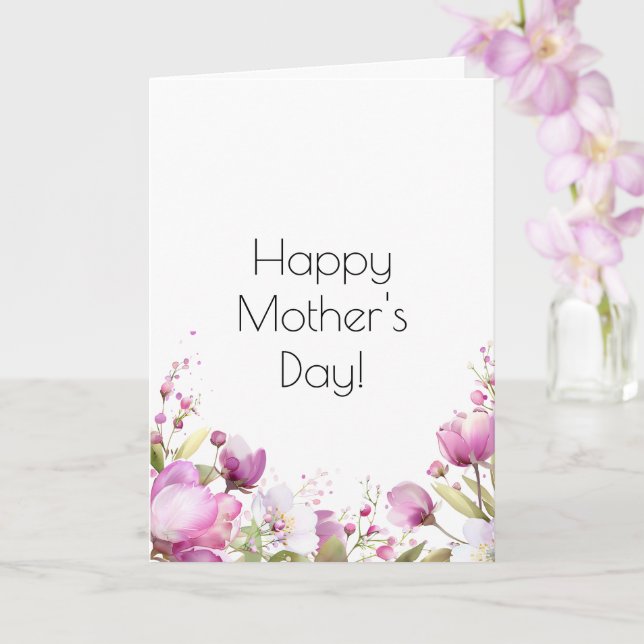 Vintage Rose Mother's Day Card (Orchid)