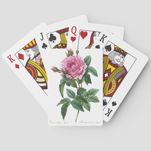 Vintage Rose Ornament Illustration Playing Cards (Back)