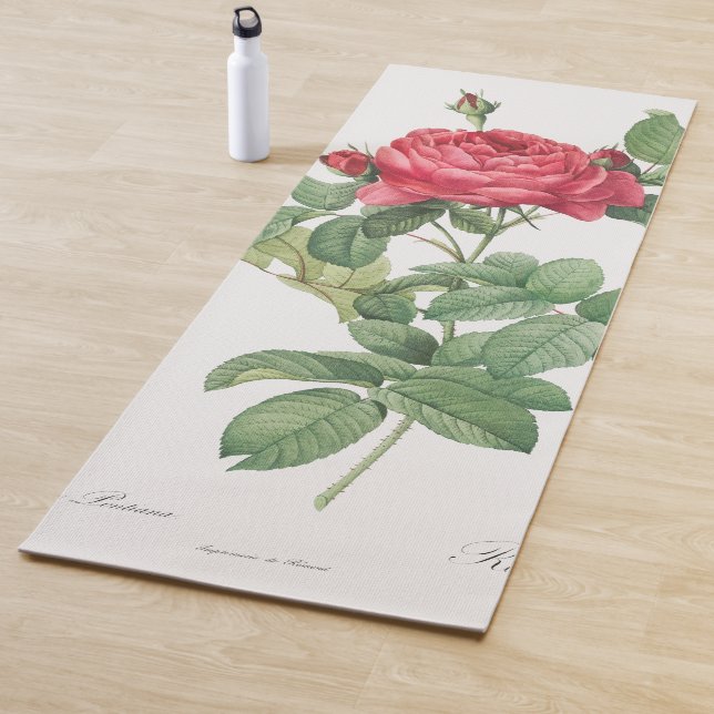 Vintage Rose Ornament Illustration Yoga Mat (In Situ)