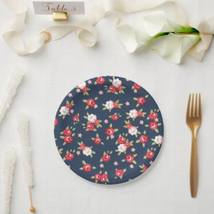 Vintage Rose Paper Plate