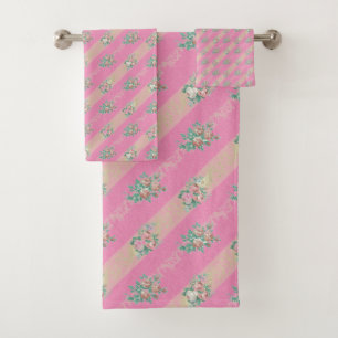 Vintage Rose Pattern - Bath Towel Set
