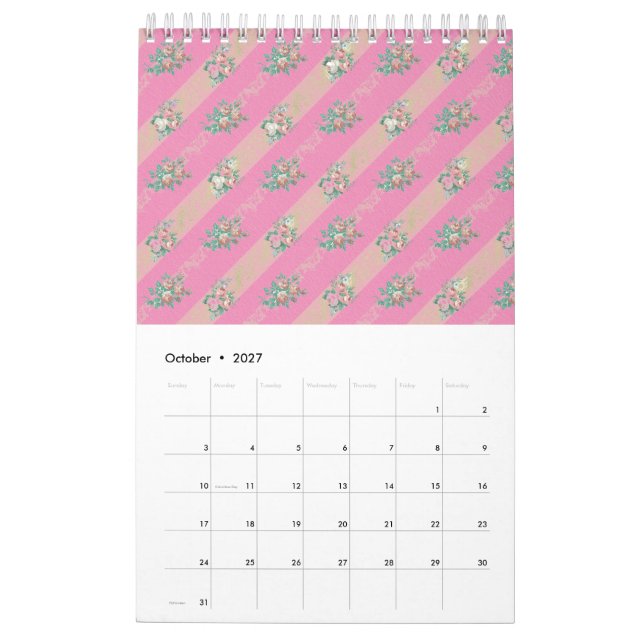 Vintage Rose Pattern - Calendar (Oct 2027)