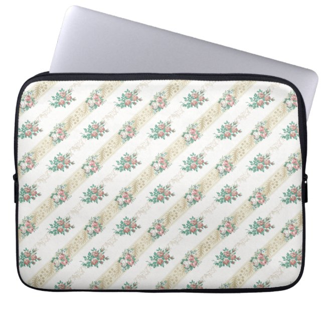 Vintage Rose Pattern - Laptop Sleeve (Front)