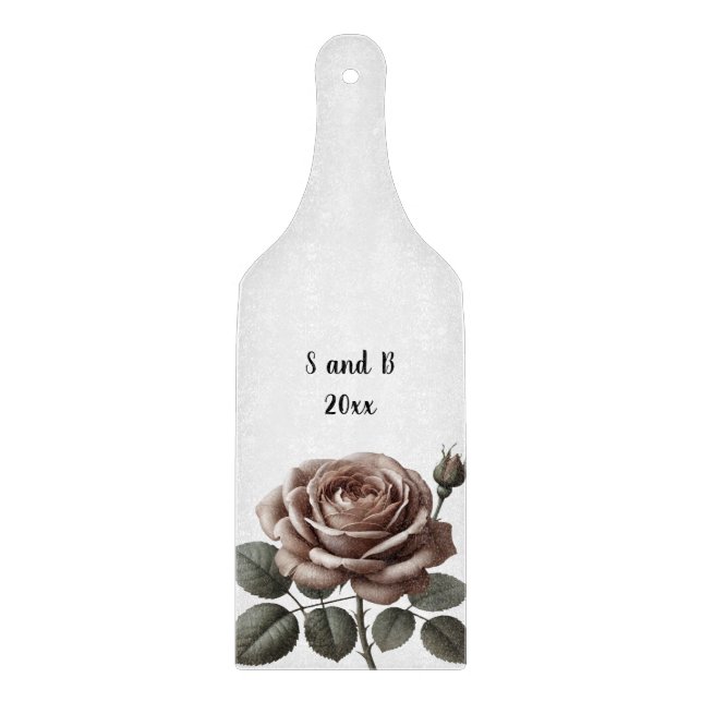 Vintage Rose Personalised  Cutting Board (Front)