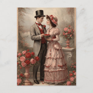 Vintage Rose Postcard Back Elegant Victorian