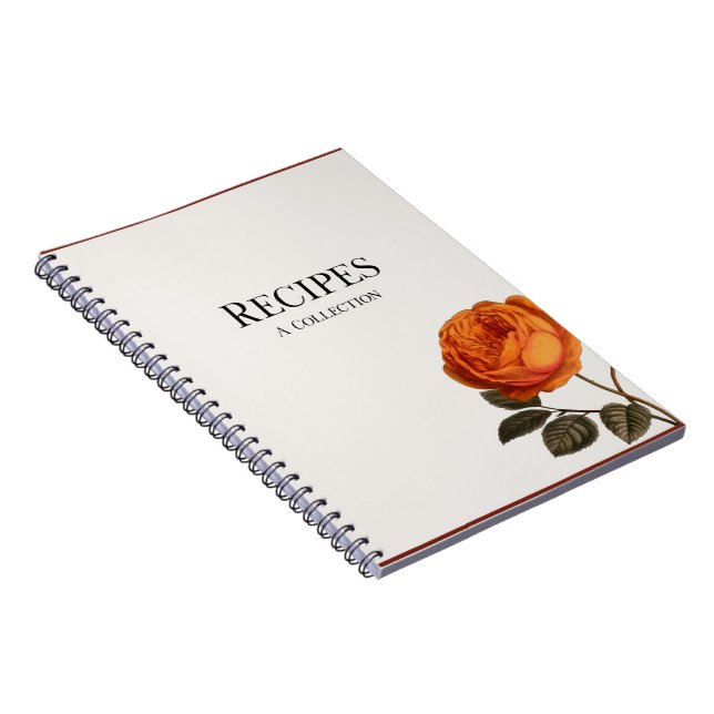 Vintage Rose Recipe Notebook (Right Side)