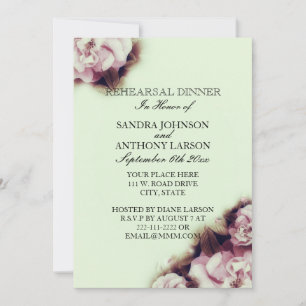 Vintage Rose Rehearsal Dinner Invitation Card
