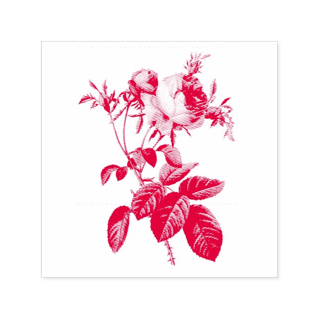 VINTAGE ROSE RUBBER STAMP (Design)