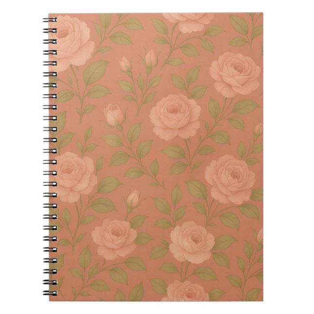 Vintage Rose Spiral Notebook (Front)