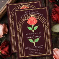 Vintage Rose Stained Glass Victorian Arch Wedding