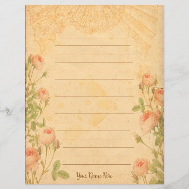  Vintage Rose Stationery  (Front)