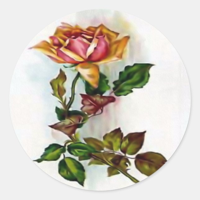 Vintage Rose Sticker (Front)