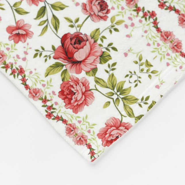 Vintage Rose Stripe Blanket (Corner)