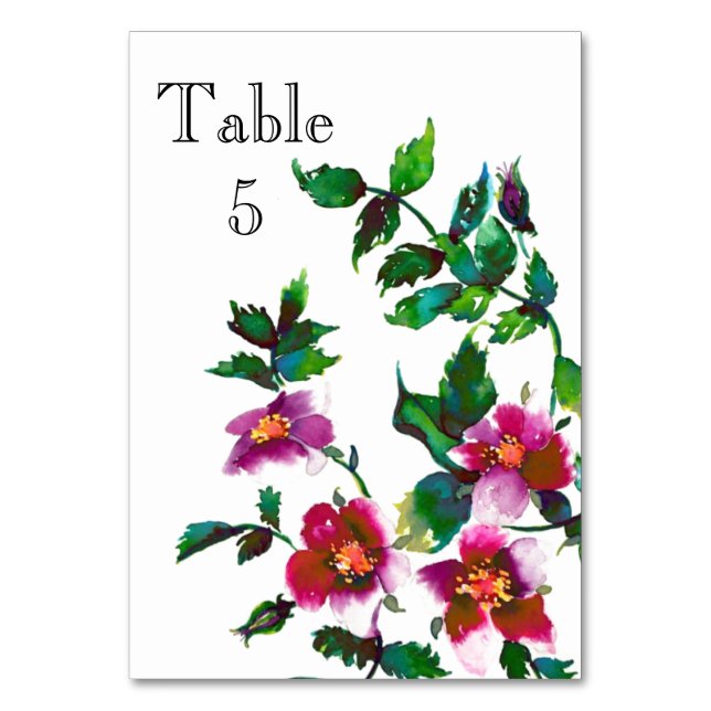 Vintage Rose Table Number (Front)