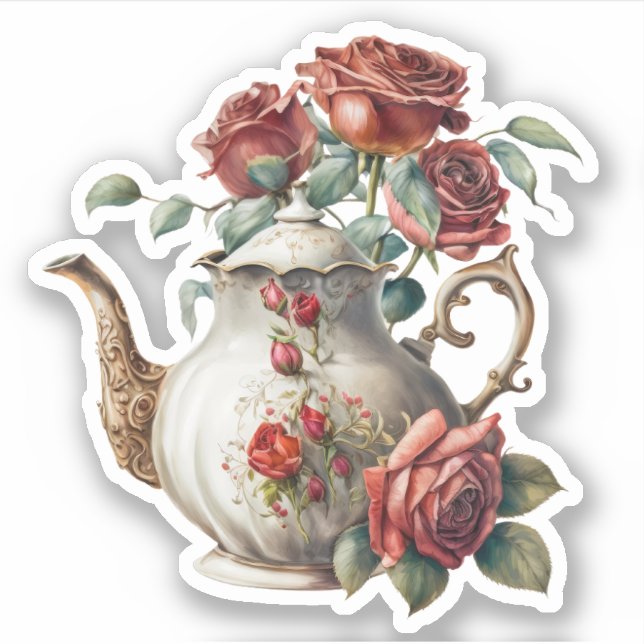 Vintage Rose Teapot (Front)