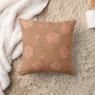 Vintage Rose Throw Pillow