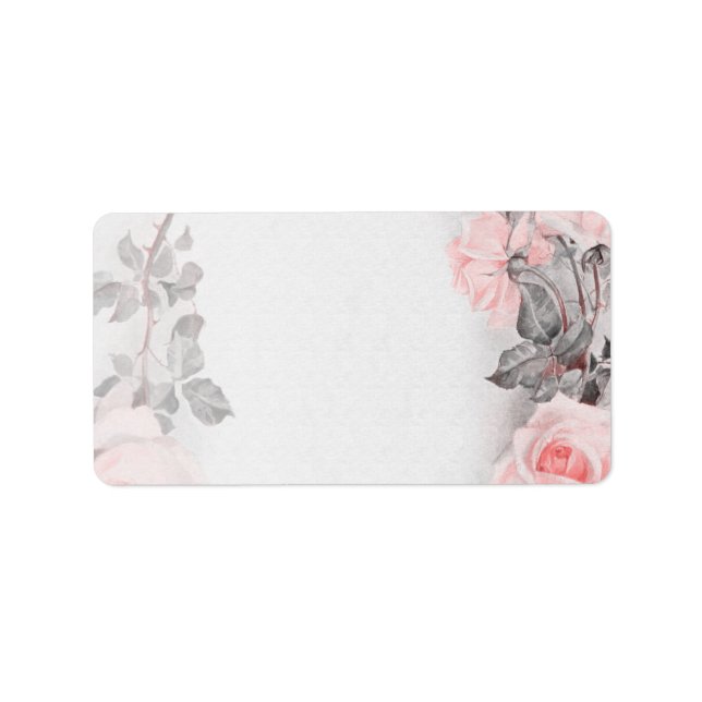 Vintage Rose Wedding Blank Address Labels (Front)