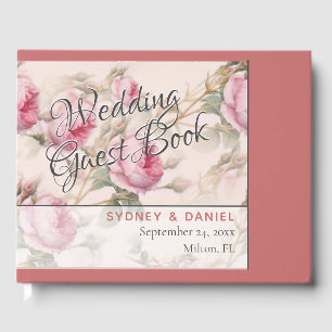 Vintage Rose Wedding Guest Book