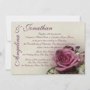 Vintage Rose Wedding Invitation