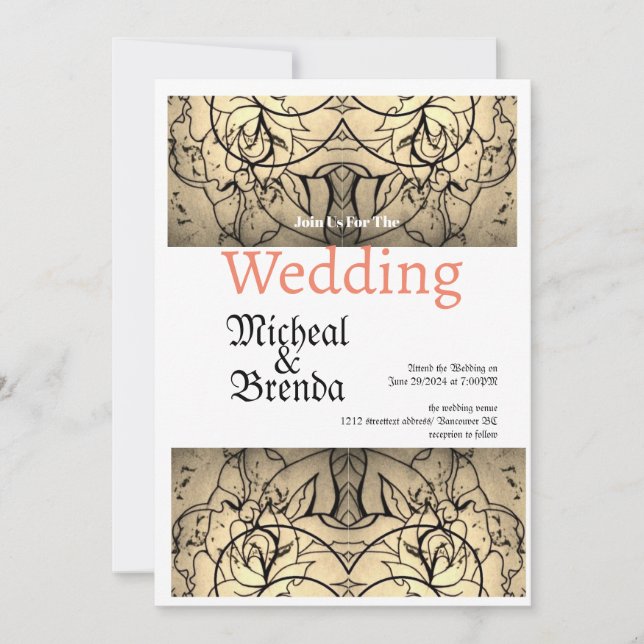 Vintage Rose Wedding Invitation (Front)