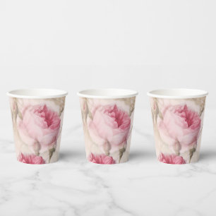 Vintage Rose Wedding Paper Cup
