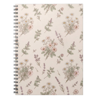 Vintage Rose & Wildflower Botanical Notebook