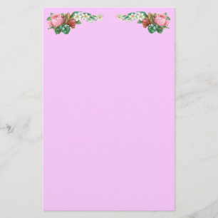 Vintage Rosebud and Daisies Stationery