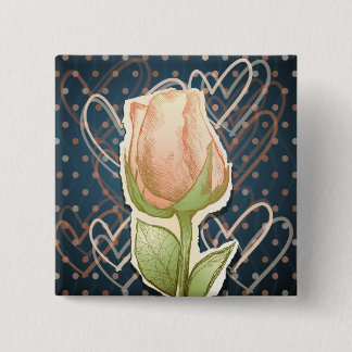 Vintage rosebud, button