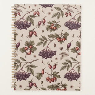Vintage Rosehip & Elderberry Botanical Notebook Planner