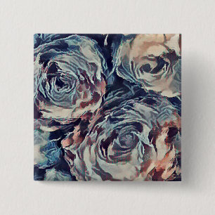 Vintage roses 15 cm square badge