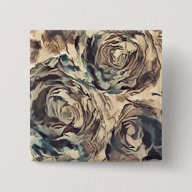 Vintage roses, 15 cm square badge (Front)