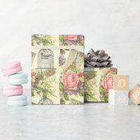 Vintage Roses and Caged Bird