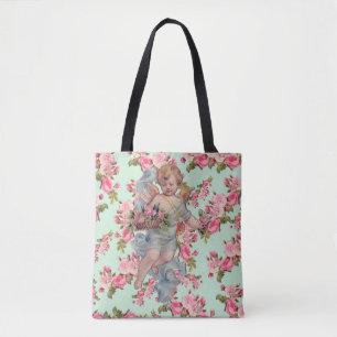 Vintage Roses and Cherub Valentine’s Tote Bag