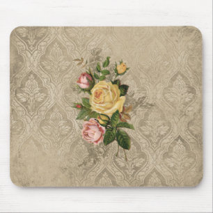 Vintage Roses and Damask Mouse Pad