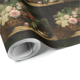 Vintage Roses and Lilac by Dominique Hubert Rozier Wrapping Paper