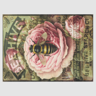 Vintage Roses and Queen Bee Decoupage Tissue Paper