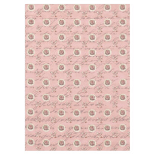 Vintage Roses Antique Lettering Tablecloth