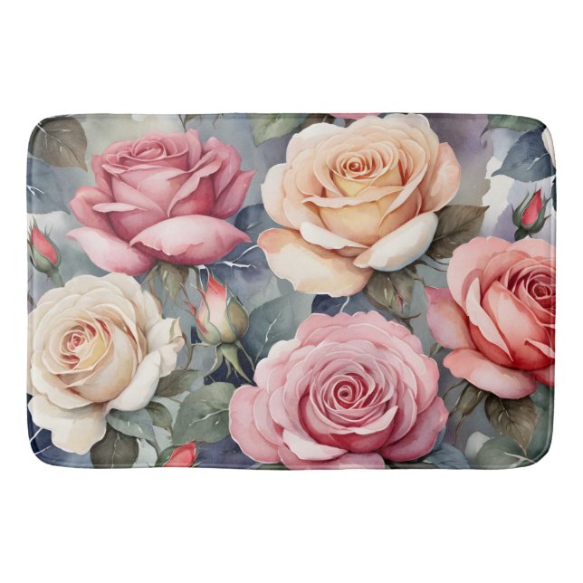 Vintage roses bath mat (Front)